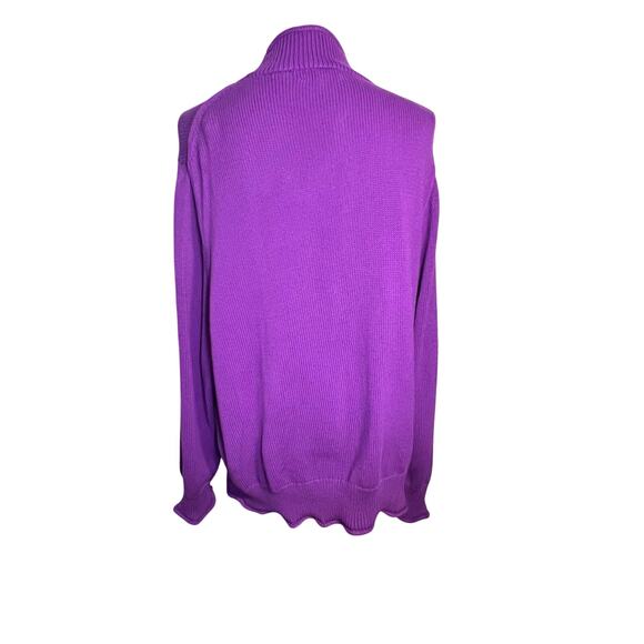 J.Crew, women’s size 3X rolled hem Mock neck purple knit preppy Y2K sweater. - Picture 2 of 10